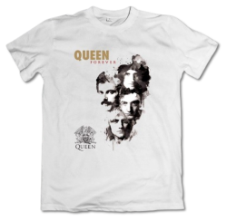 Мъжка тениска на музикалната група QUEEN в бял цвят