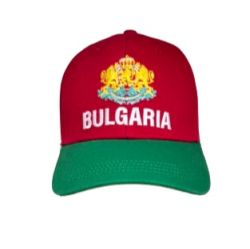 Шапка с козирка България в червен цвят, Унисекс