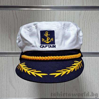 Дамска капитанска шапка CAPTAIN с Котва в бял цвят