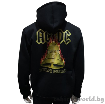 Мъжки суитшърт  С ЦИП на музикалната група AC/DC - Hells Bells
