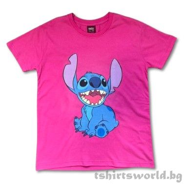 Детска тениска Стич (Stitch) в цвят циклама