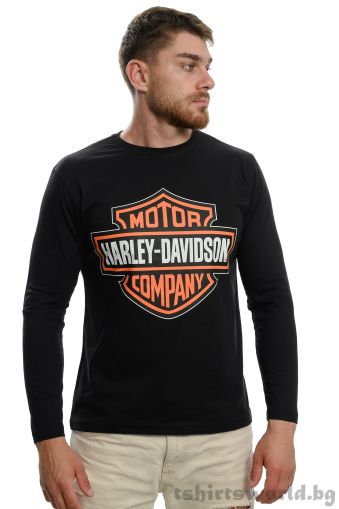 Мъжка блуза с дълъг ръкав с логото на Харли Дейвидсън (Harley Davidson)