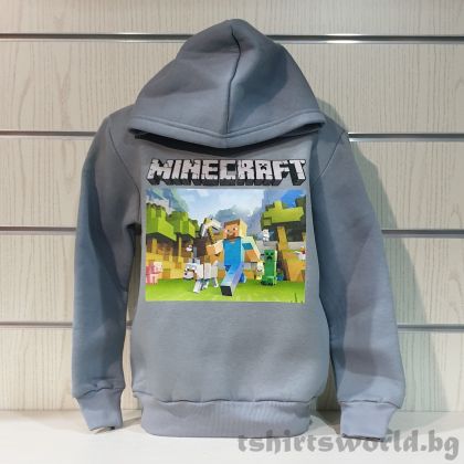 Детски суитшърт MINECRAFT (Майнкрафт) в тъмносив цвят