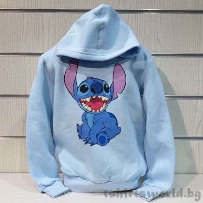 Детски суитшърт Стич (Stitch) в светлосин цвят