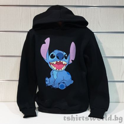 Детски суитшърт Стич (Stitch) в черен цвят