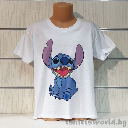 Детска тениска Стич (Stitch) в бял цвят