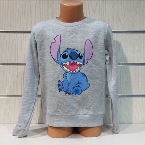 Детска ватирана блуза с дълъг ръкав Стич (Stitch) в сив цвят