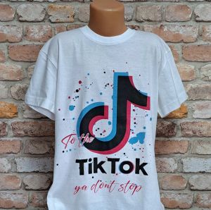 Мъжка тениска с дигитален печат TIK TOK