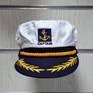 Дамска капитанска шапка CAPTAIN с Котва в бял цвят