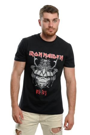 Мъжка тениска на музикалната група  IRON MAIDEN -  Senjutsu Samurai Eddie Graphic Navy, Печат Отпред и на Гърба