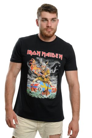 Мъжка тениска на музикалната група  IRON MAIDEN, Викинг, Печат Отпред и на Гърба