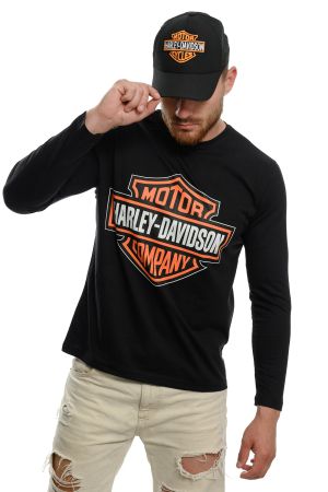 Мъжки комплект HARLEY DAVIDSON: Мъжка блуза с дълъг ръкав + шапка с козирка