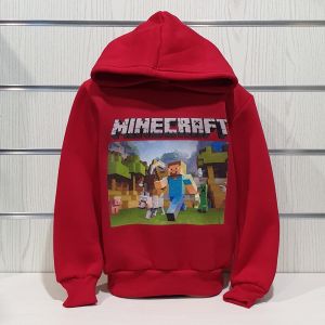 Детски суитшърт MINECRAFT (Майнкрафт) в червен цвят