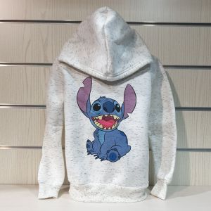 Детски суитшърт Стич (Stitch) в цвят бял меланж