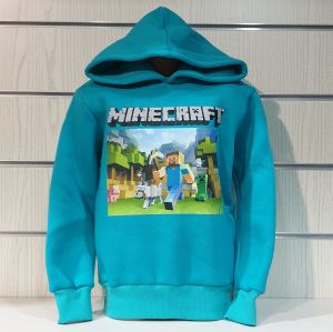 Детски суитшърт MINECRAFT (Майнкрафт) в зелен изчистен цвят