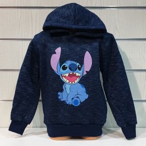 Детски суитшърт Стич (Stitch) в цвят тъмносин меланж