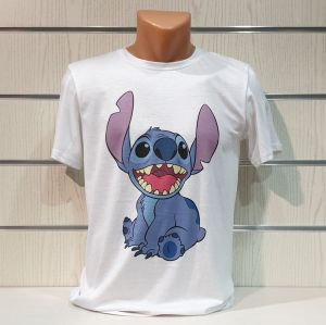 Мъжка тениска Стич (Stitch) в бял цвят