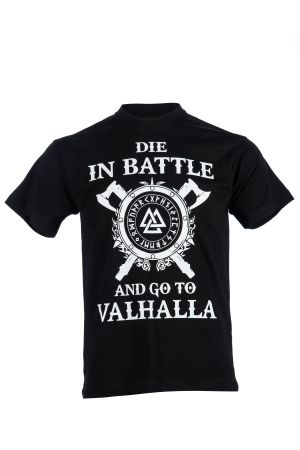 Мъжка тениска сериала Викинги - Die in BATTLE and go to VALHALLA