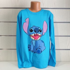 Детска блуза с дълъг ръкав Стич (Stitch) в Син цвят