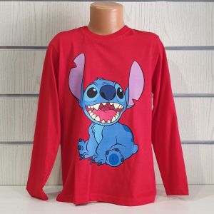 Детска блуза с дълъг ръкав Стич (Stitch) в  Червен цвят